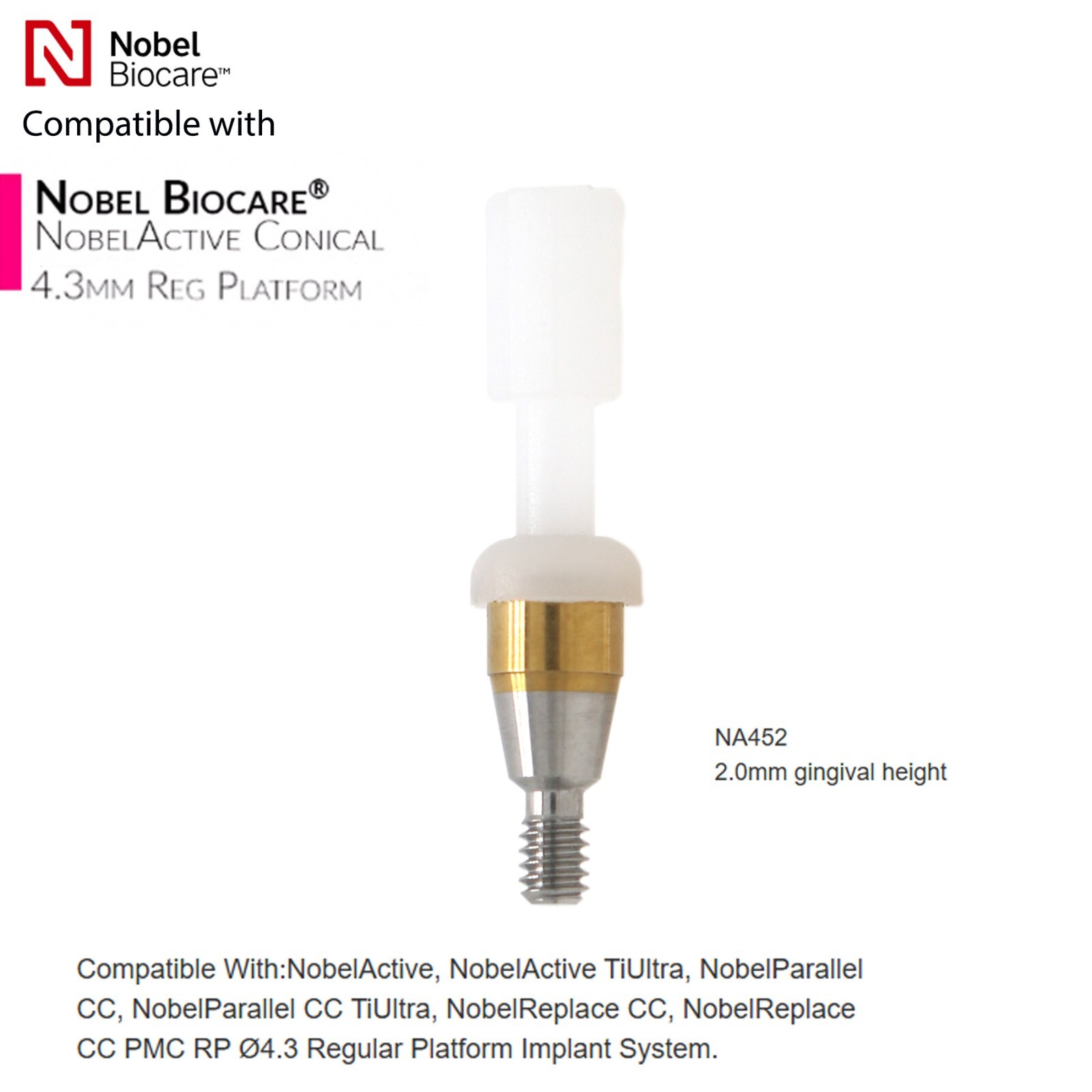Locator Tapered Abutment for Nobel Active Biocare Conical Connection NP/RP 1-5mm