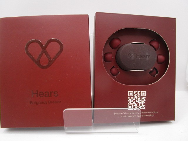 Hears BURGUNDY BREEZE Premium earplugs Noise Reduction 17 decibels 25 dB NIB