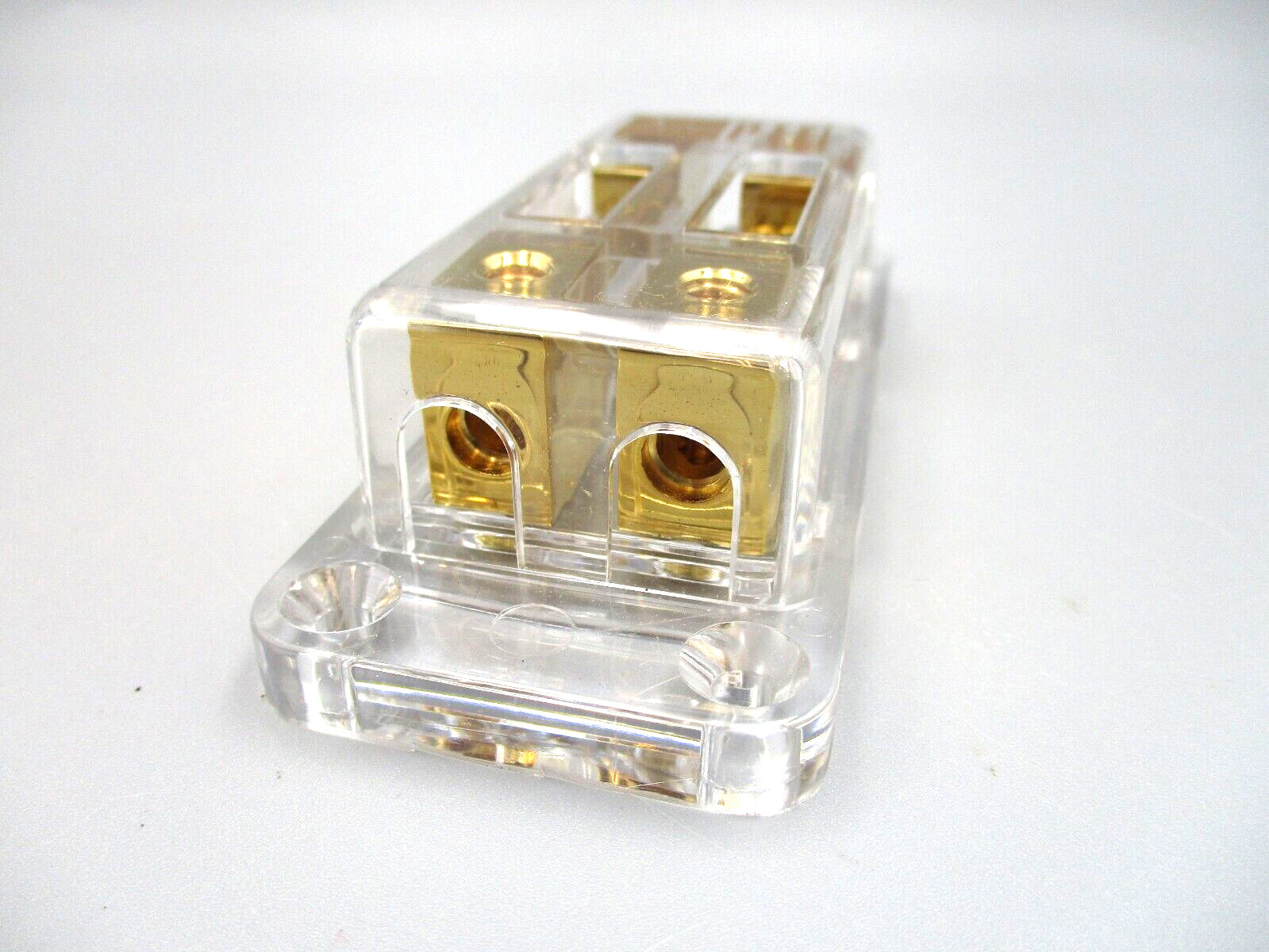 Double MAXI Blade Inline Fuse Holder GOLD PLATED 4 Gauge Independent Legs