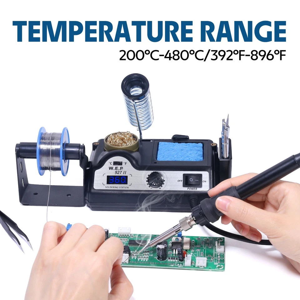 WEP Digital Rework Station Portable Soldering Iron Kit Hot Air Gun Desolder Tool