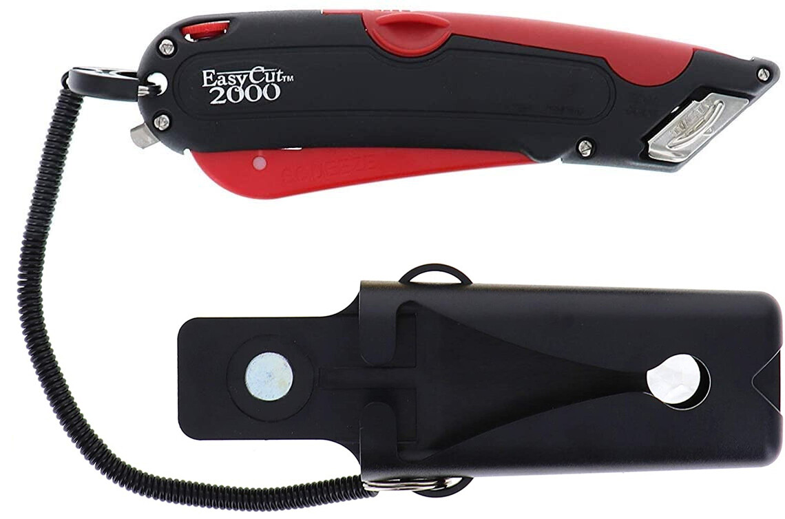 Easy Cut 2000 RED Safety Box Cutter Knife Easycut & PACK 0F 10 BLADES