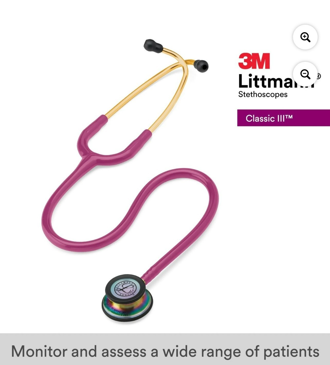 3M Littmann Classic III Dual Head Stethoscope Purple