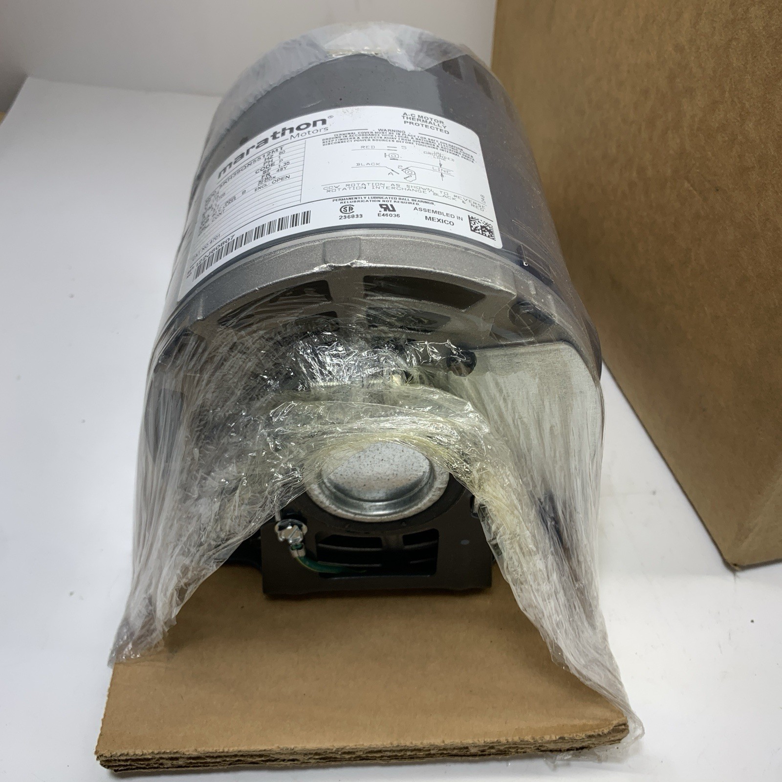Marathon M4701 48Y Frame 5KH39QN5512T Open Drip Proof Belt Drive Motor 1/4 hp 17