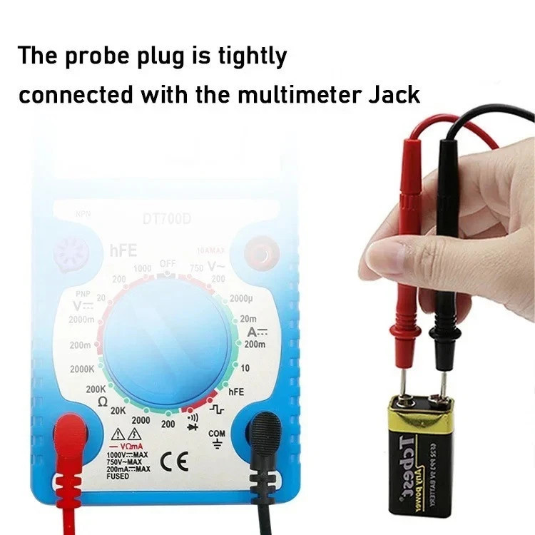 1pair 1000v 10A Multimeter Test Probes Leads Cables With Banana Connectors For I