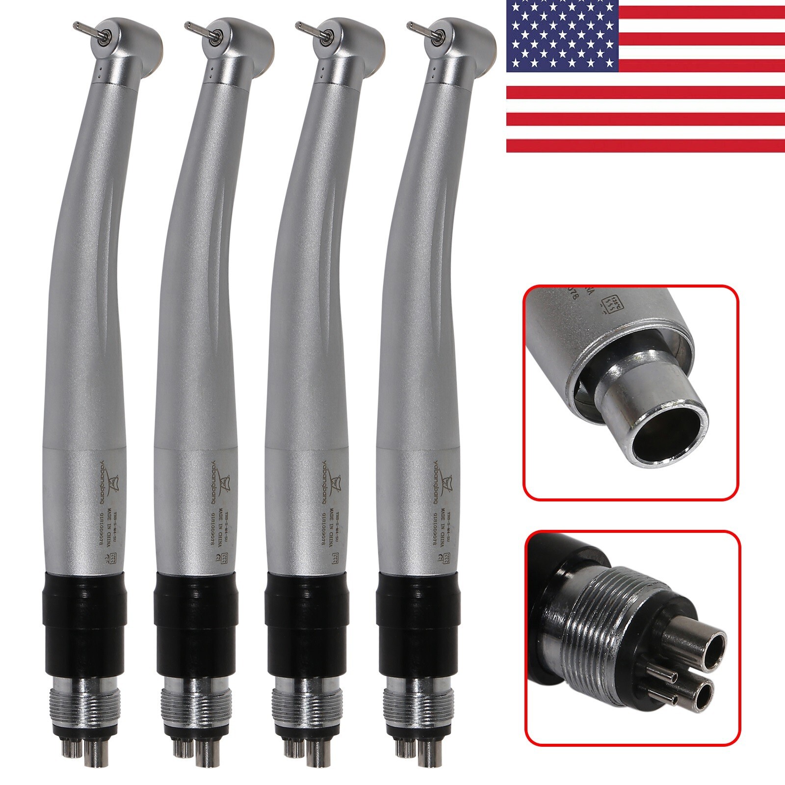 4x Dental push button turbine handpiece Quick Coupler 4Holes NSK type YBNK4 USA