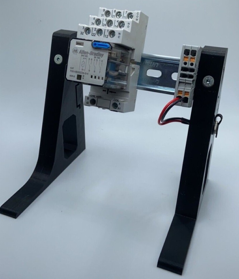 Desktop DIN Rail PLC Trainer / Test Bench Stand, 120VAC/24VDC