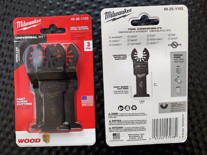 MILWAUKEE UNIVERSAL FIT OPEN-LOK ANCHOR OSCILLATING HIGH CARBON STEEL BLADES 3PC