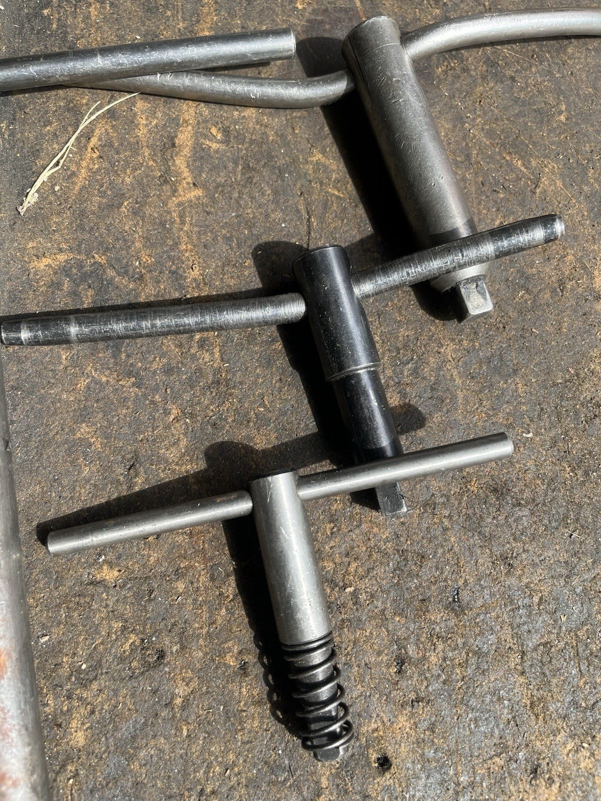 Lot (6) T-Handle Tap Wrenches/Lathe Chuck Keys Various Size (As Shown) UNTESTED