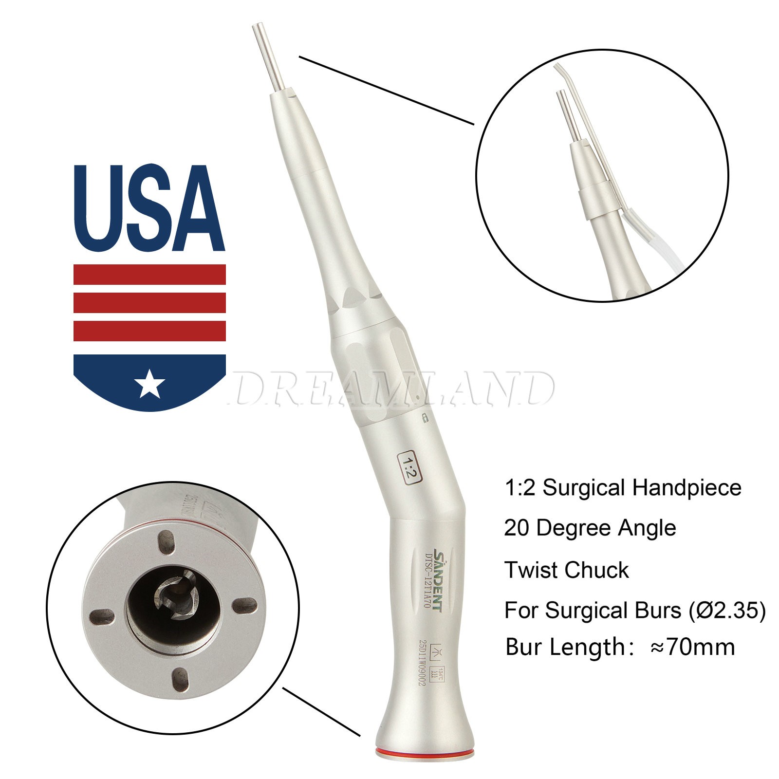 USA Dental Ultrasonic Piezo Scaler + Handpiece Tips 2 Bottles Fit DTE SATELEC OR