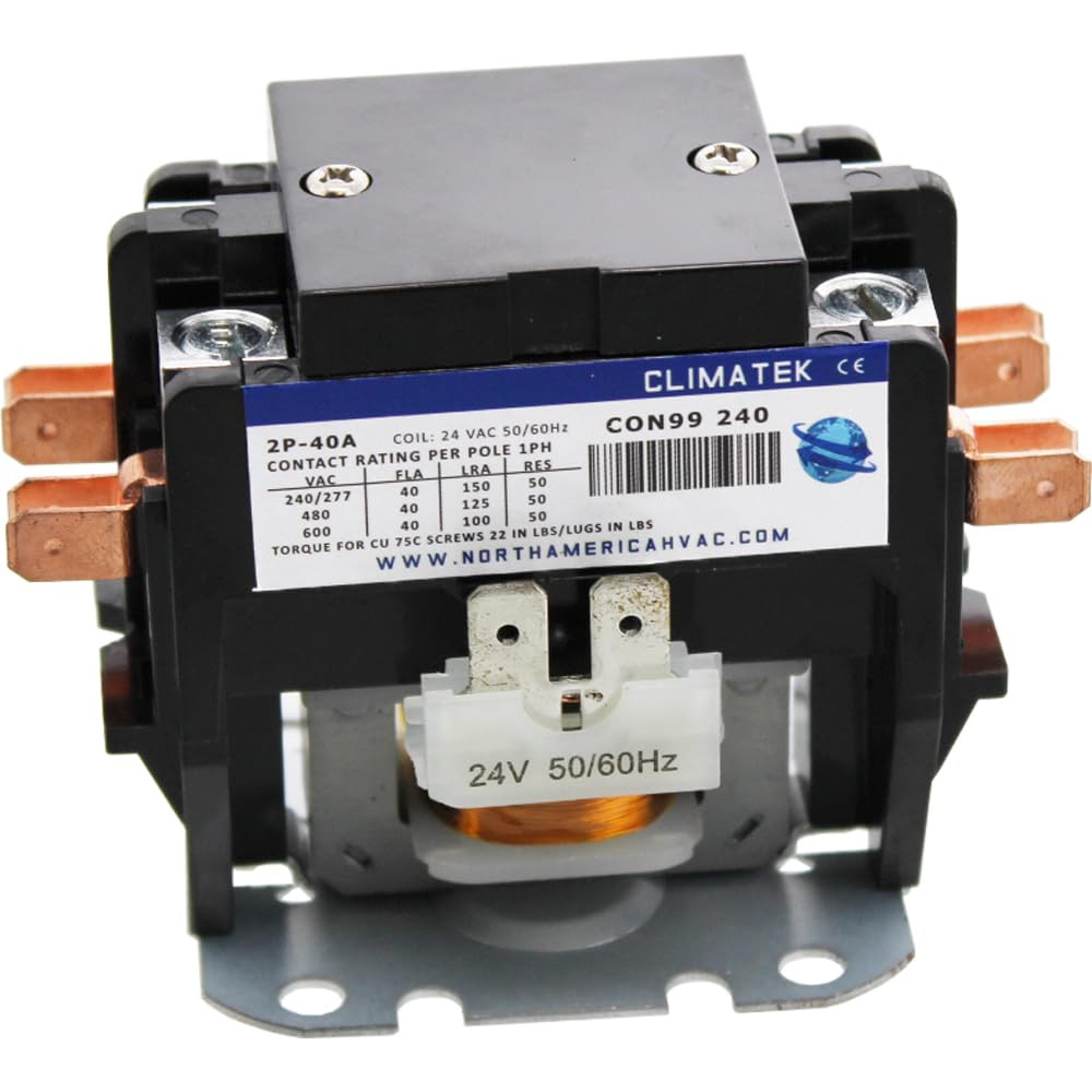 2-Pole 40A AC Contactor 24V Coil Definite Purpose Air Conditioner Condenser