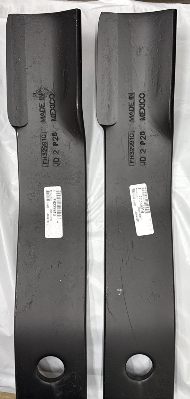 x2 John Deere FH329910 Suction Offset Counter Clockwise Blades Cut Length 110 mm