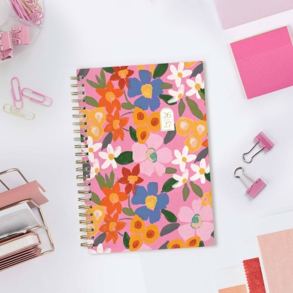 Weekly/Monthly Planner 15 Month Wirebound 5"x8" Textured Paper