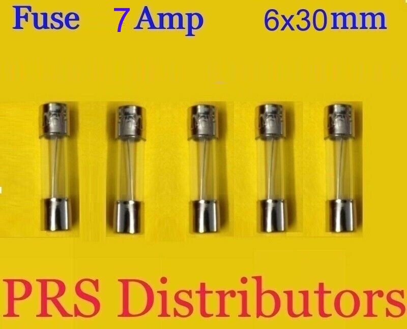 Fuse 7A 250V 6X30mm Glass Fuse 7 Amp 5 pieces USA SELLER