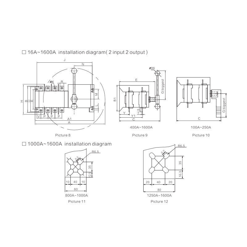 GEYA Industrial Automatic Transfer Switch 4P 100A 110V 220V Grid to AC Generator