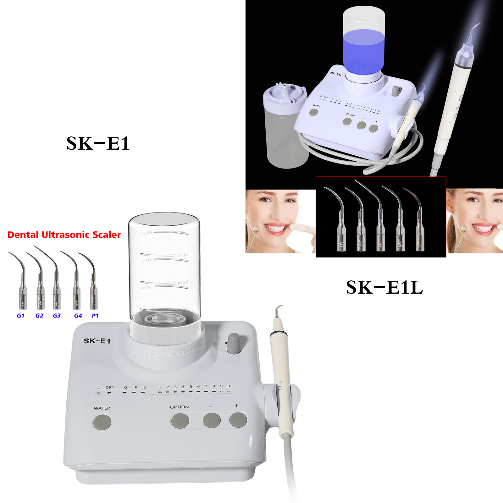 Ultrasonic Piezo Dental Scaler Handpiece 2*Bottle LED/NO-LED Fit EMS Cavitron