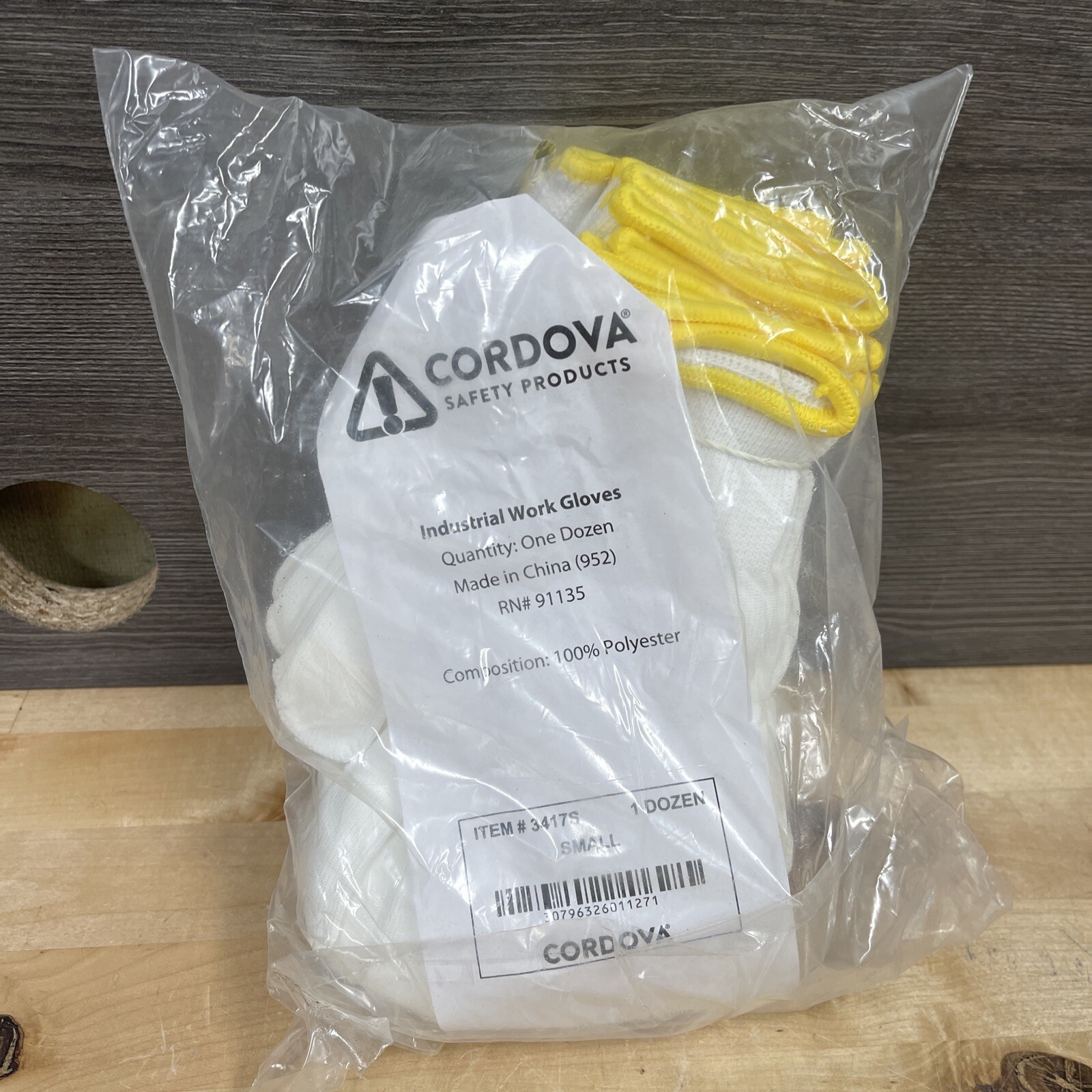 1 Dozen Cordova Industrial Work Gloves Size Small 100% Polyester 3417s New