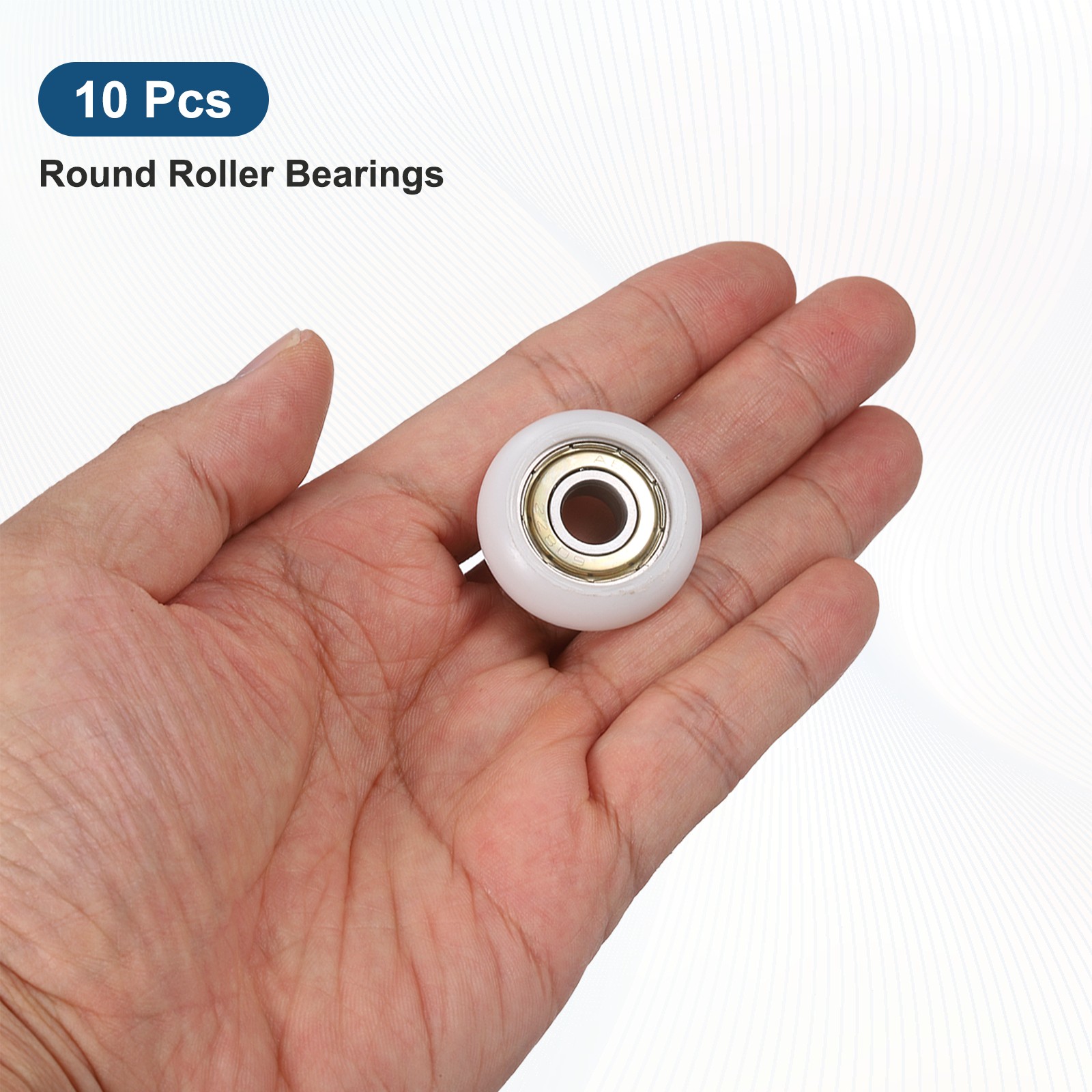 10Pcs 8x30x10mm Metal Shielded (GCr15) Chrome Steel Bearing+POM Guide, White