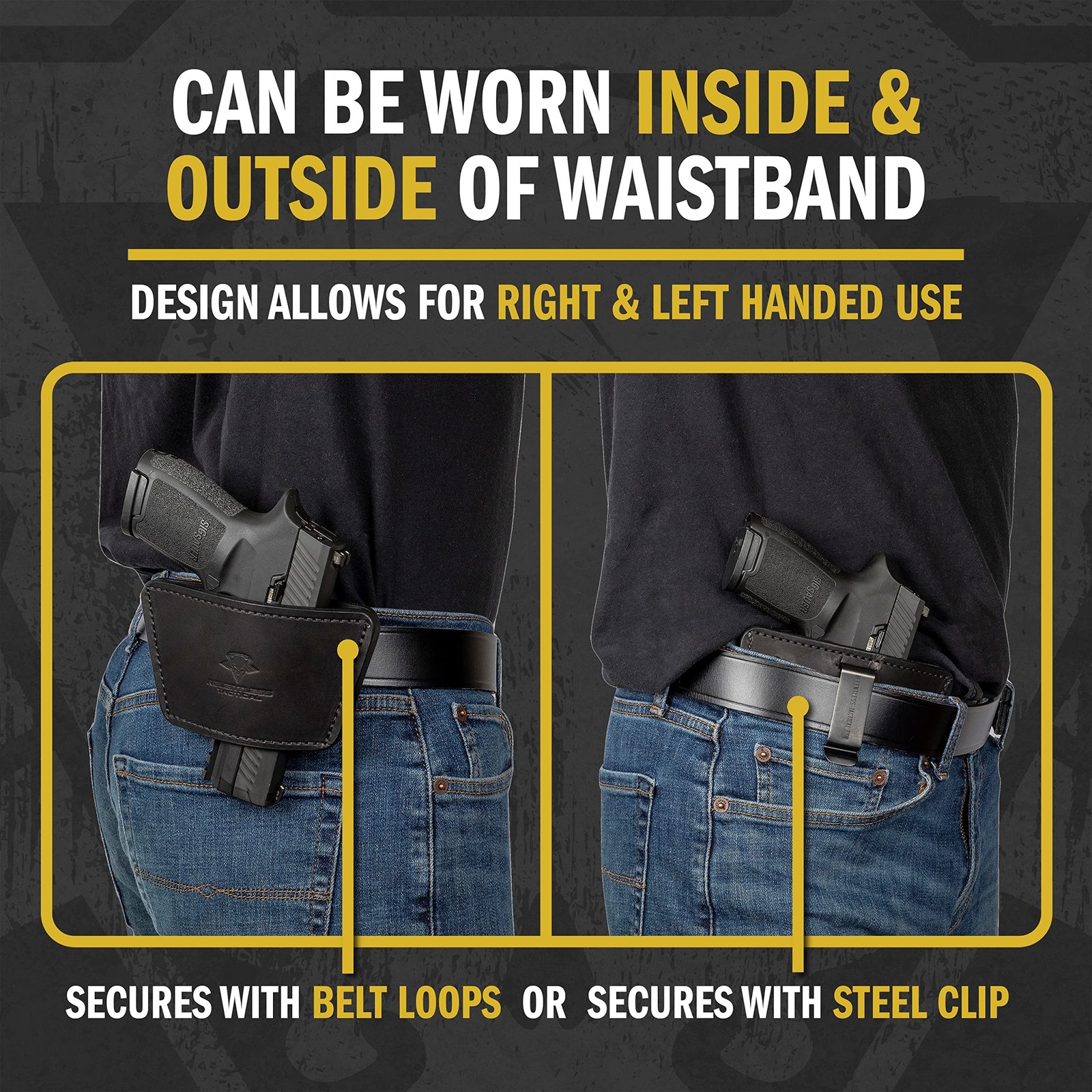 Dual Threat IWB/OWB Universal Belt Slide Holster | Made in USA | Ambidextrous…