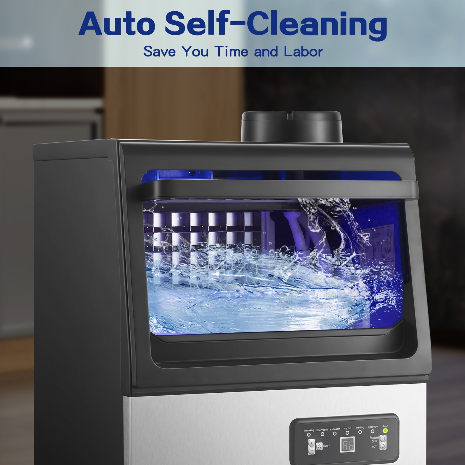 Zomagas Ice Machine Commercial 90lbs/24H Capacity Freestanding Under Counter