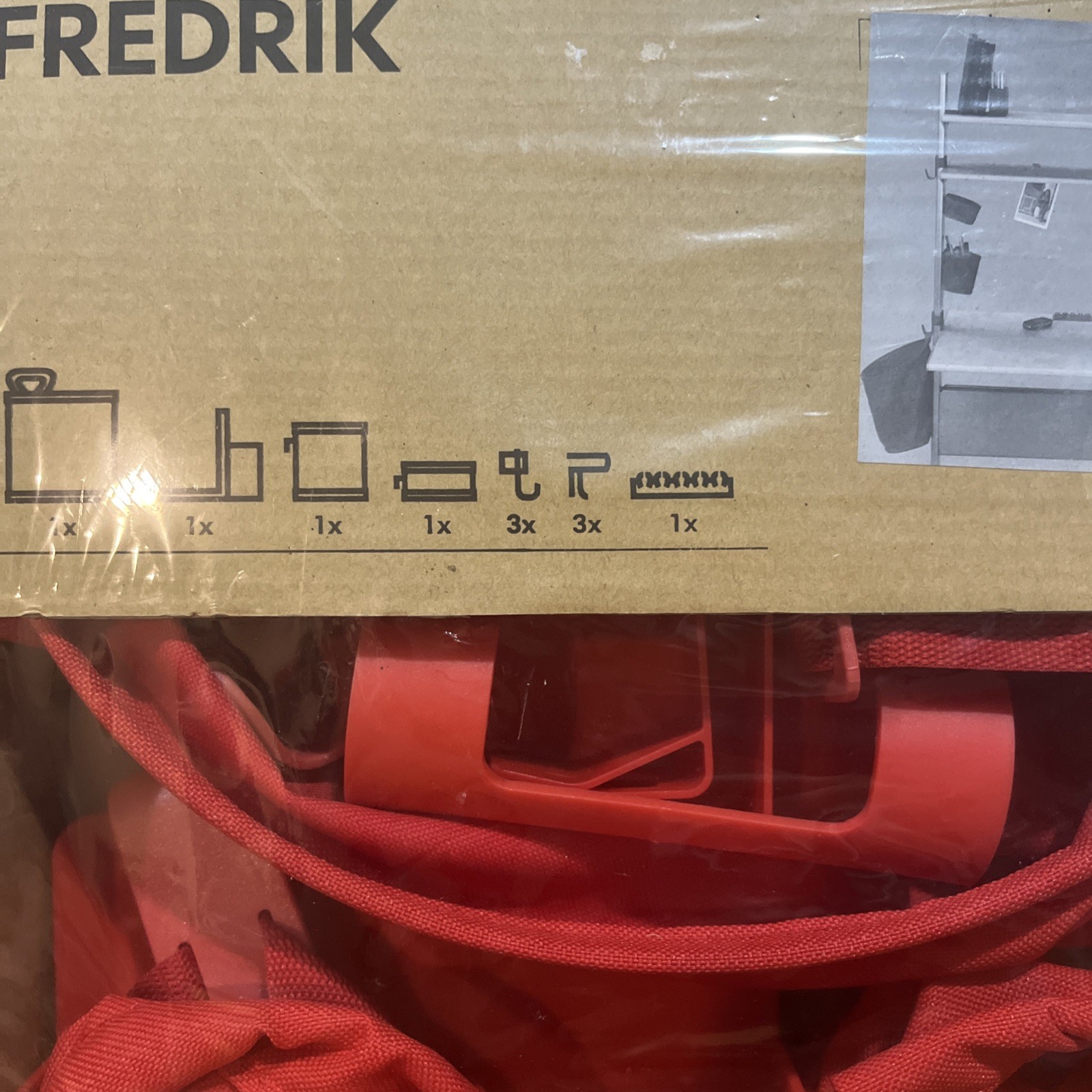 IKEA Fredrik Red Desk Accessories Set – New 301.383.17