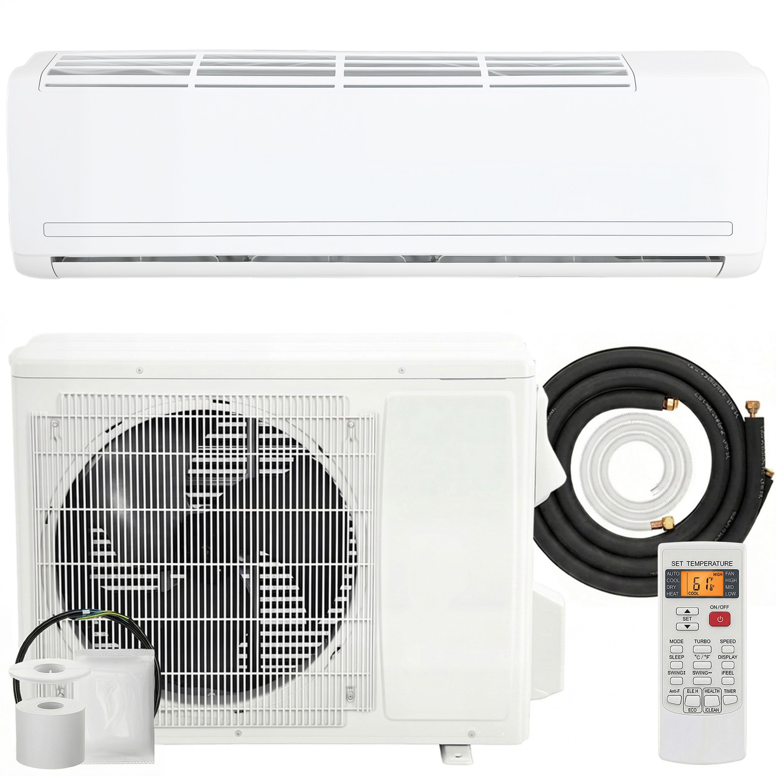 HOMCOM 23000 BTU Mini Split Air Conditioner, 19 SEER2 230V Ductless AC Unit