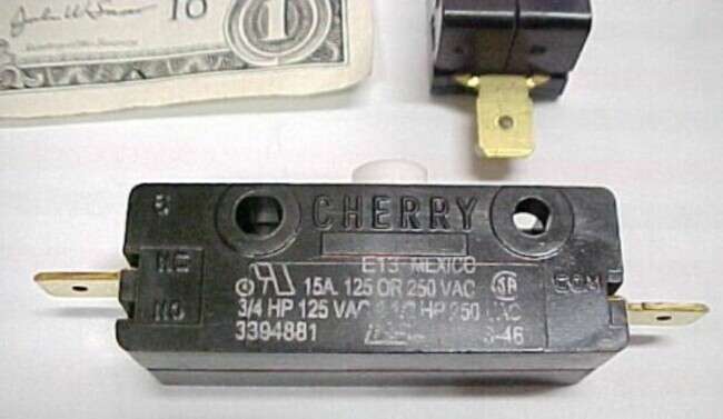 10 Cherry Micro Switches Microswitch 15A 3/4 HP 125V 0E1324EC Normally Closed