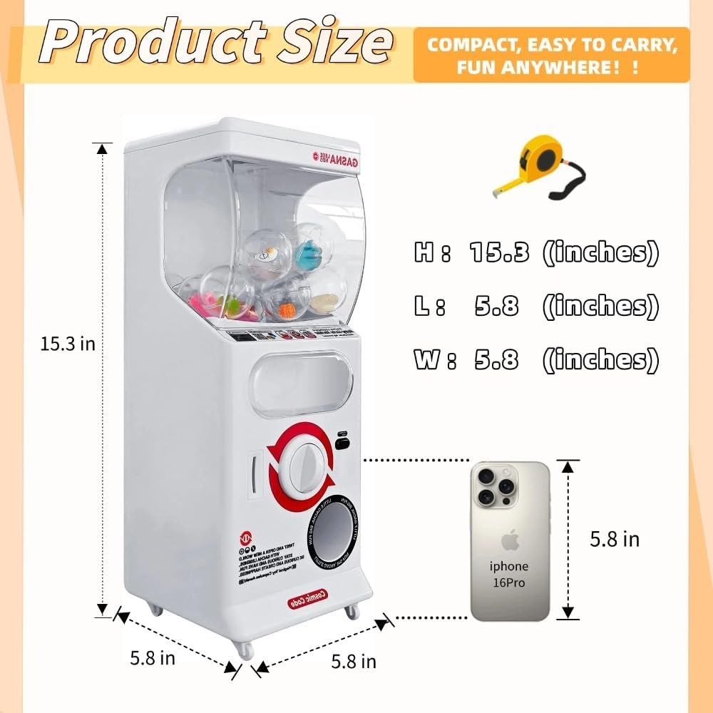 POZCMJM Capsule Vending Machine Kids Toys Mini 25 Cents White