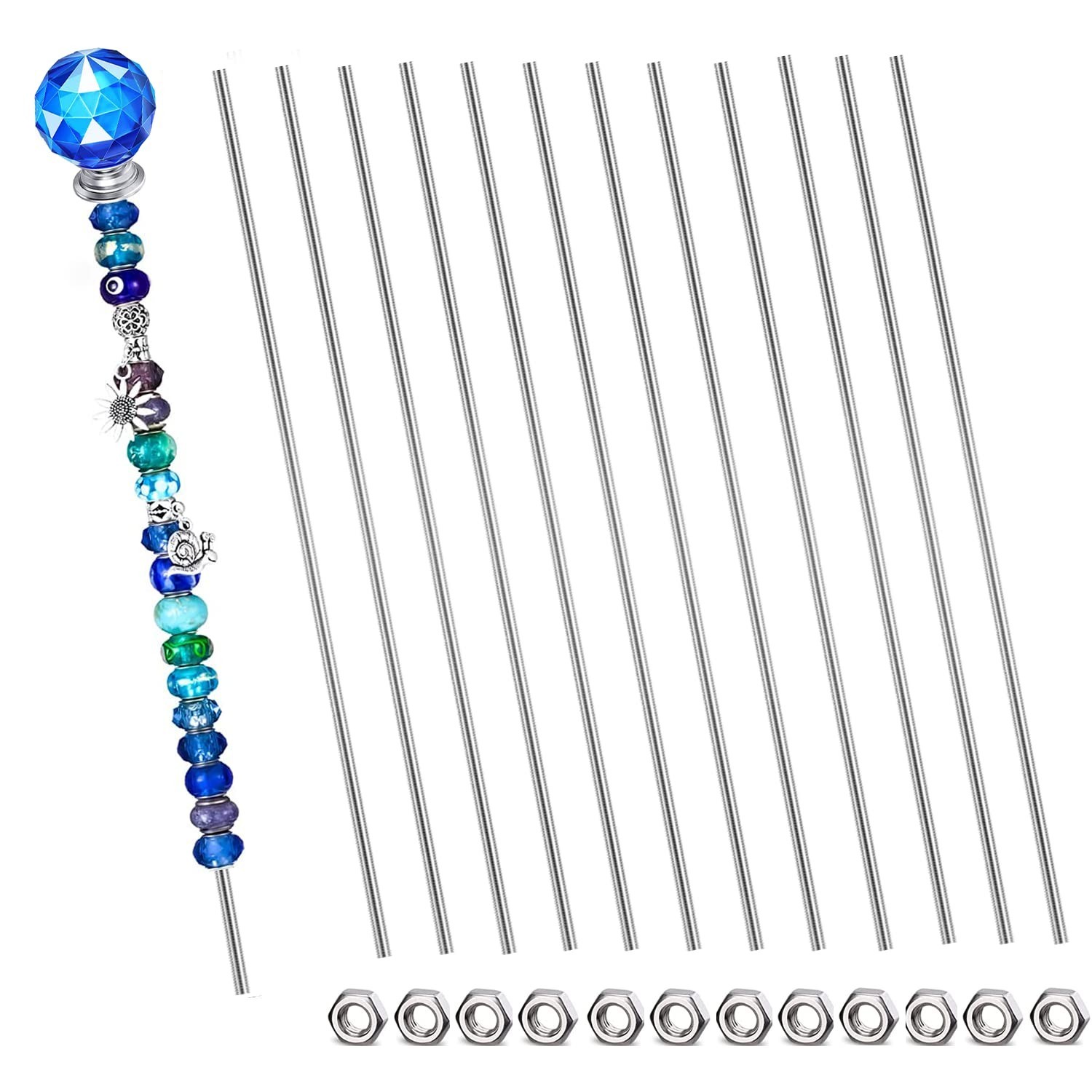 Threaded Rods & Studs, 8/32 Inch 4mm Threaded Rods with Hex Nuts, M4 304 Stai…