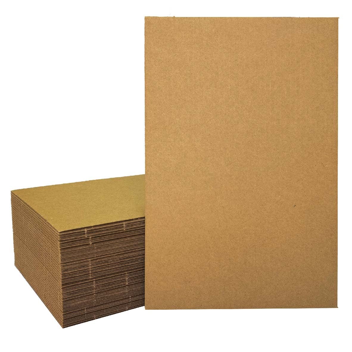 50 Packs 11×14 Inch Corrugated Cardboard Sheets, Rigid Kraft Cardboard Divide…