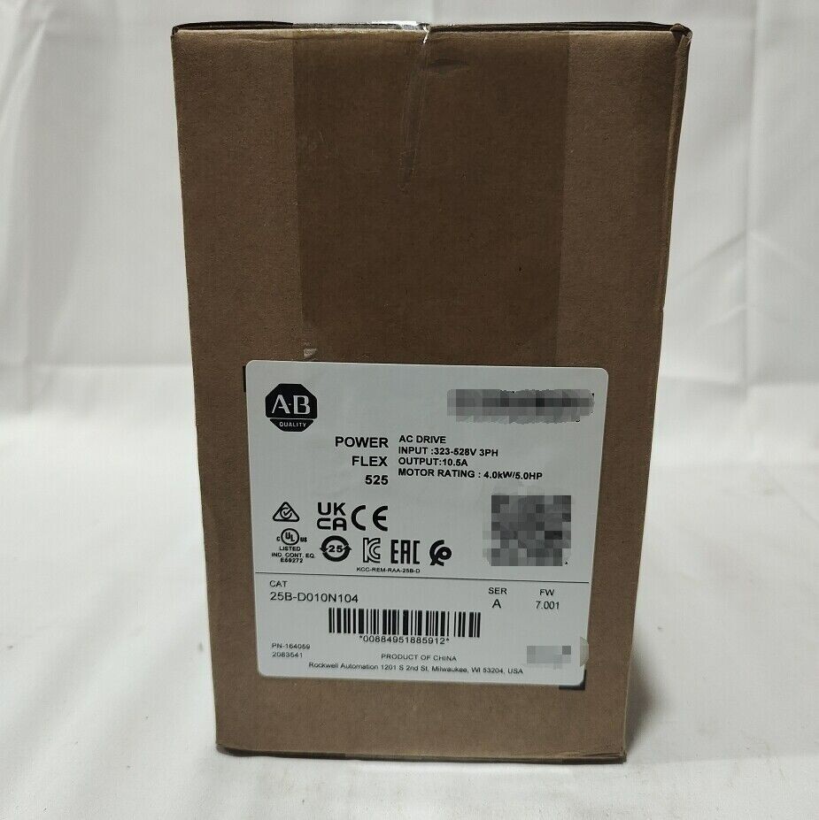 New Factory Sealed AB Allen Bradley 25B-D010N104 PowerFlex 525 4kW 5Hp AC Drive