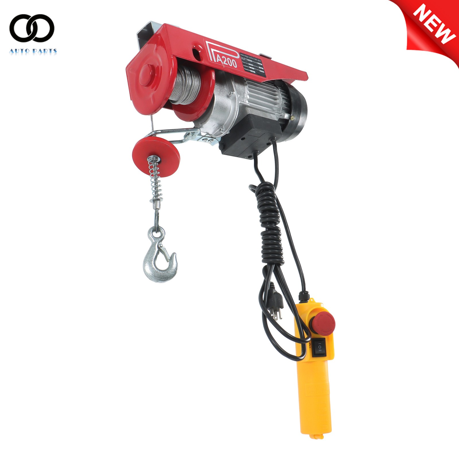 PA200 440lbs / 200kg Mini Electric Hoist 6.6 ft Wired Remote Control 110V