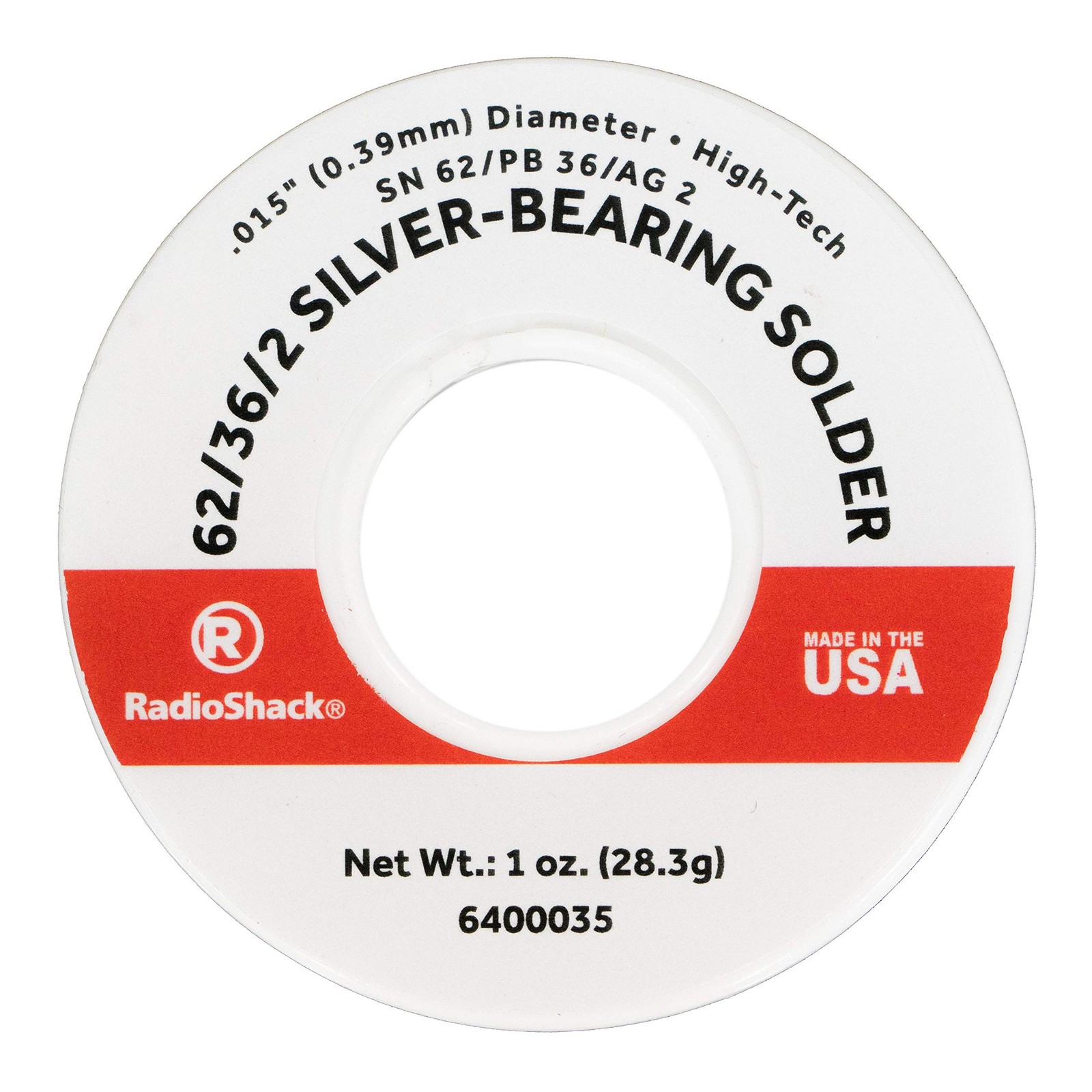 SnPbAg 62/36/2 Silver-Bearing Rosin-Core Solder, 0.015″ Diameter – 1.0oz