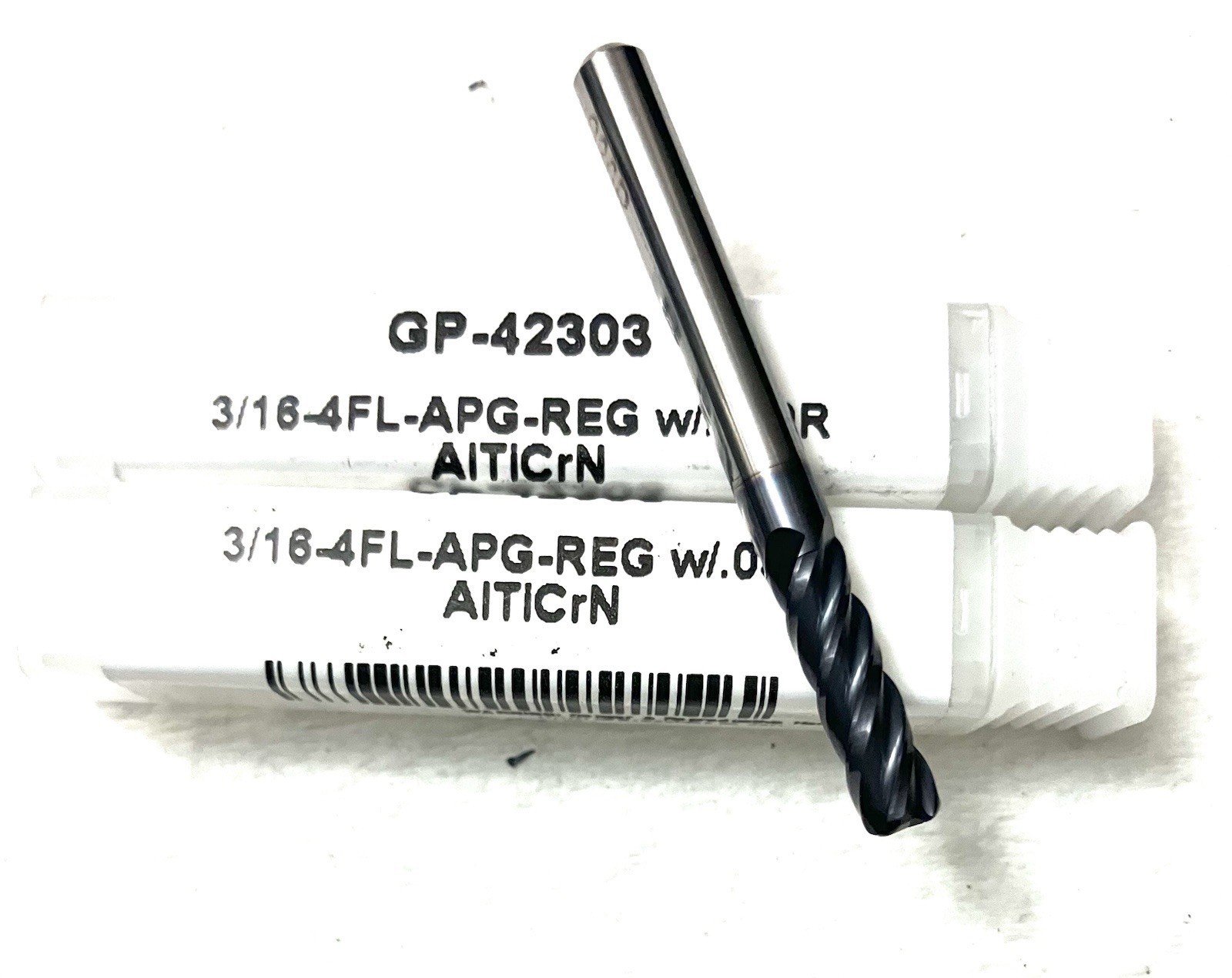 2PC Carbide Plus CP-42303 3/16″ 4FL Corner Radius End Mill AlTiCrN .030R NEW