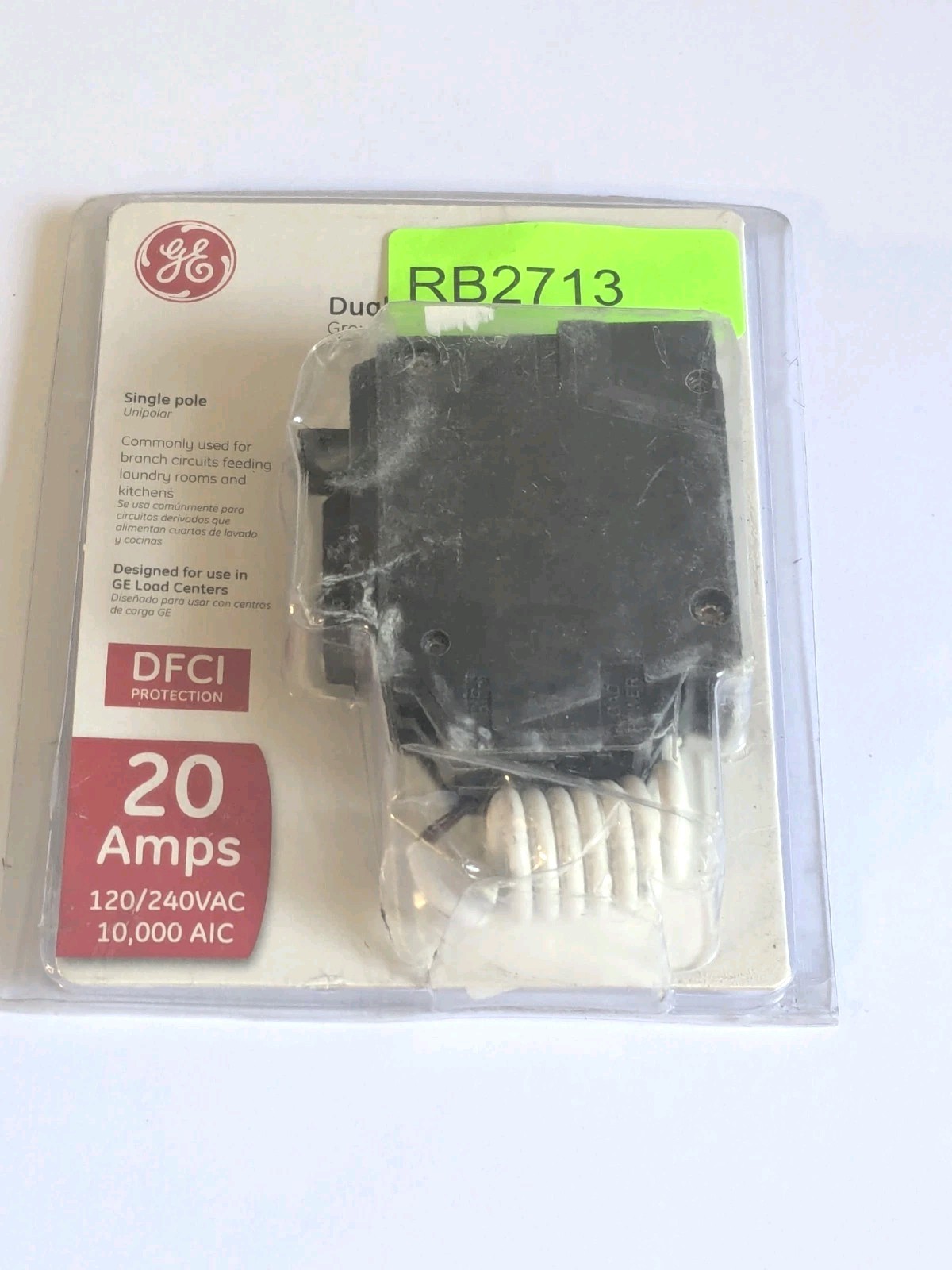 GE Single Pole Dual Function GFCI/AFCI Circuit Breaker 20 Amp THQL1120DFP NEW