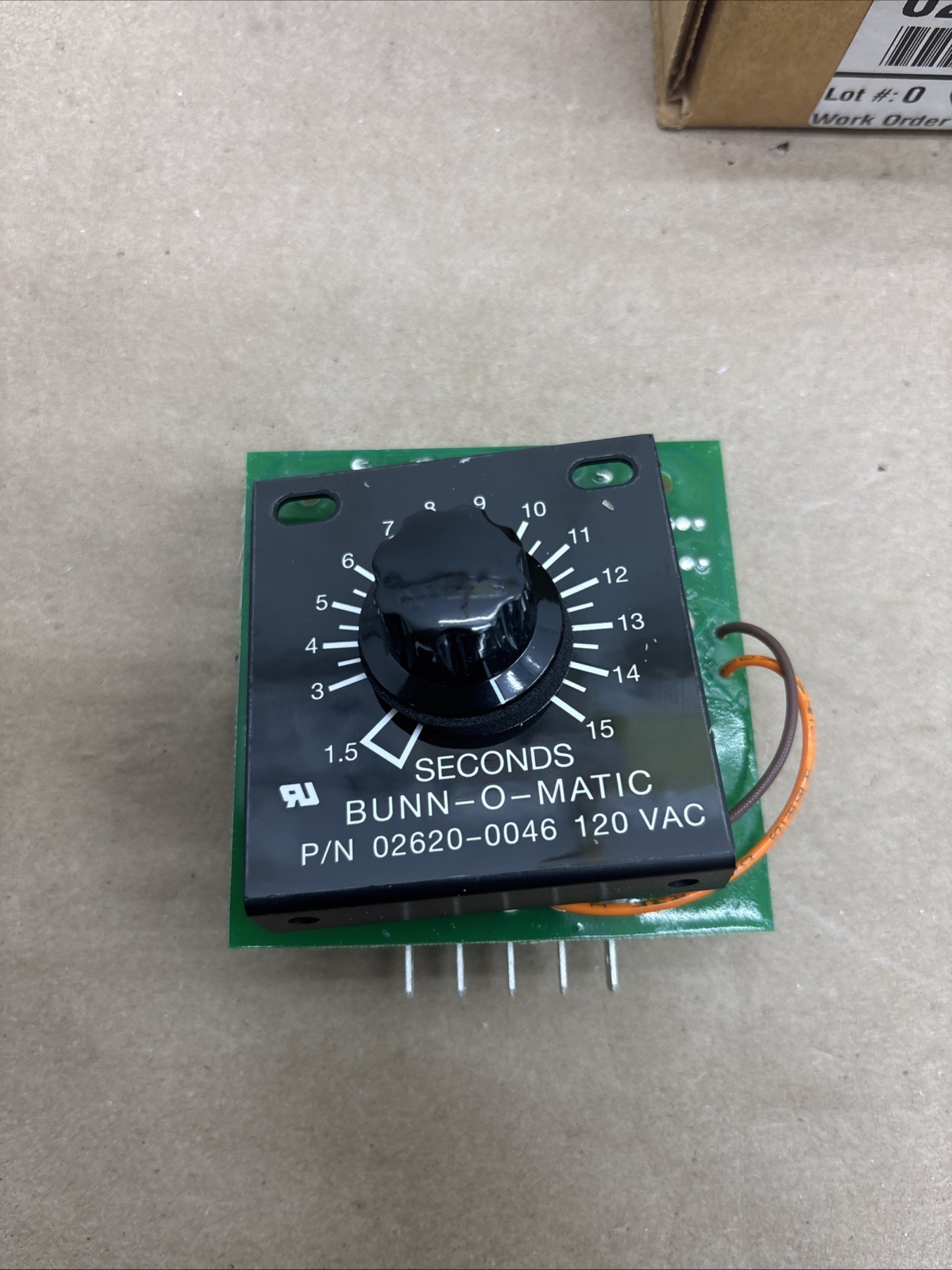 Bunn 02620.0046 Control Board, Timer, 120 Volt, 1.5 to 15 Seconds, Grinder