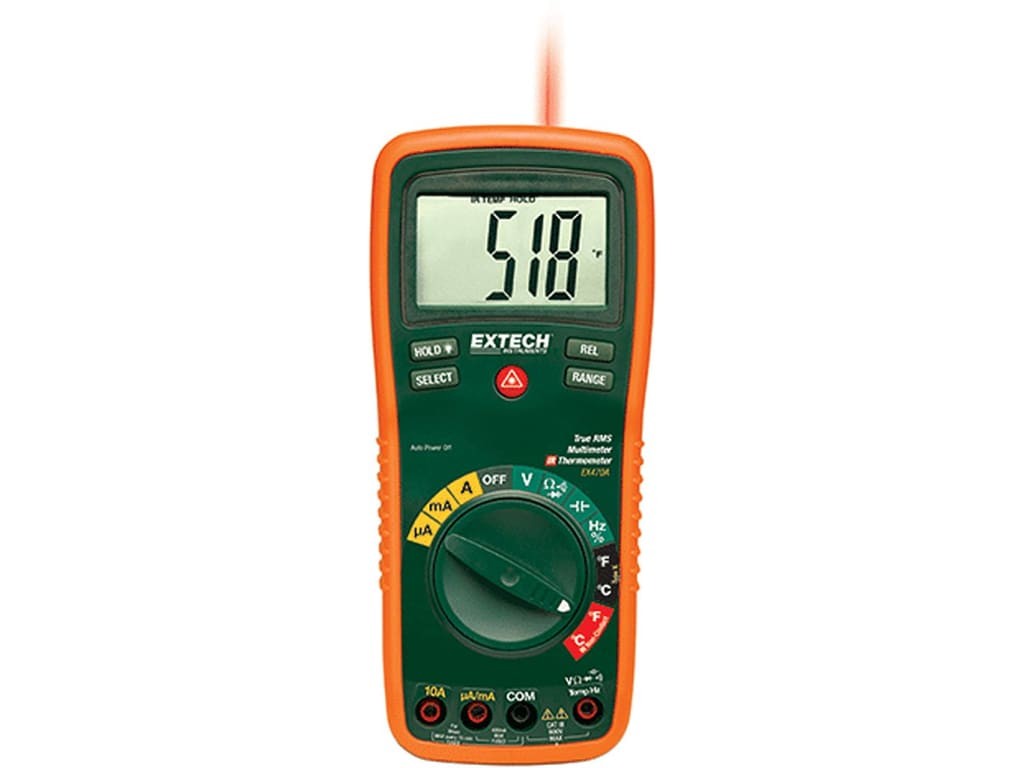 Extech EX470A – 12 Function True RMS Professional MultiMeter + InfraRed