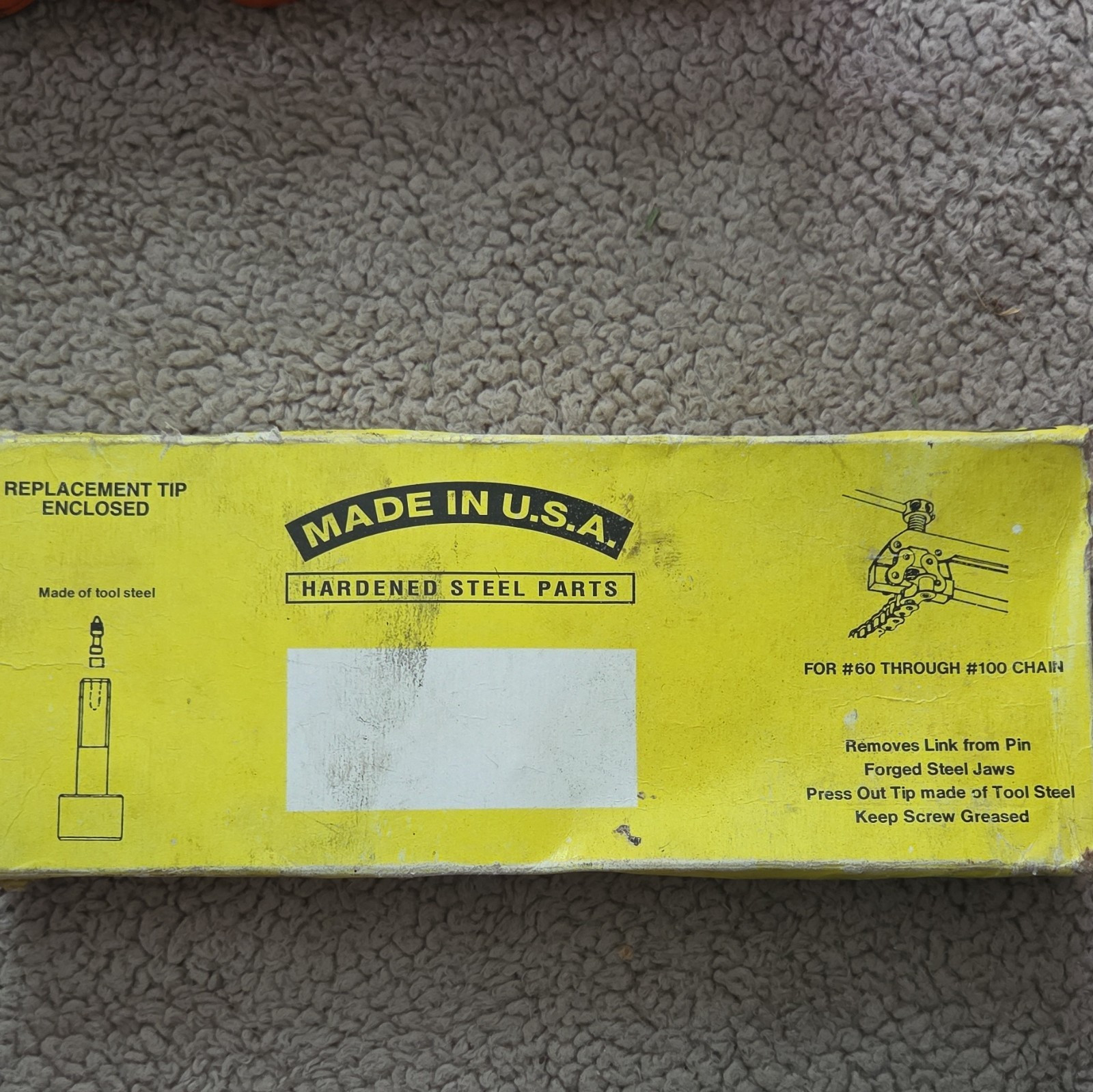 Made in USA Industrial Chain Detacher Tool for #60-#100 Roller Chain