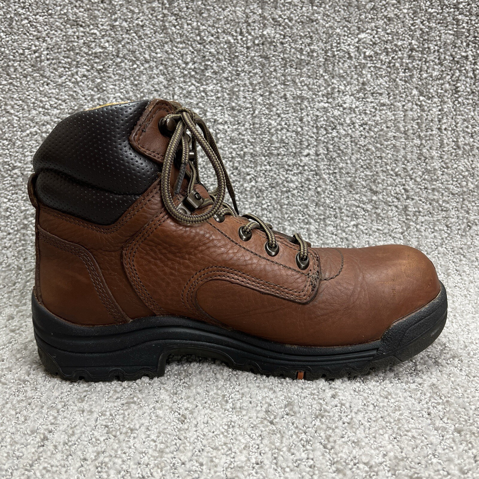 Timberland Pro358 Boots WOMEN Size 10 Brown Leather Lace Up Safety Toe Work Boot