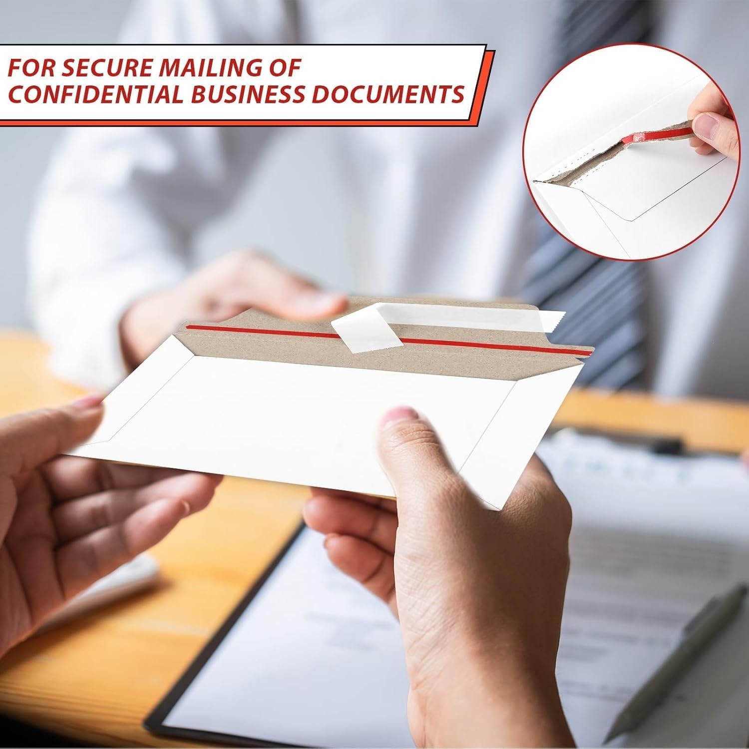 25-1000 6.5″ x 4.5″ Rigid Mailers Self Sealing Document Flats Cardboard Envelope
