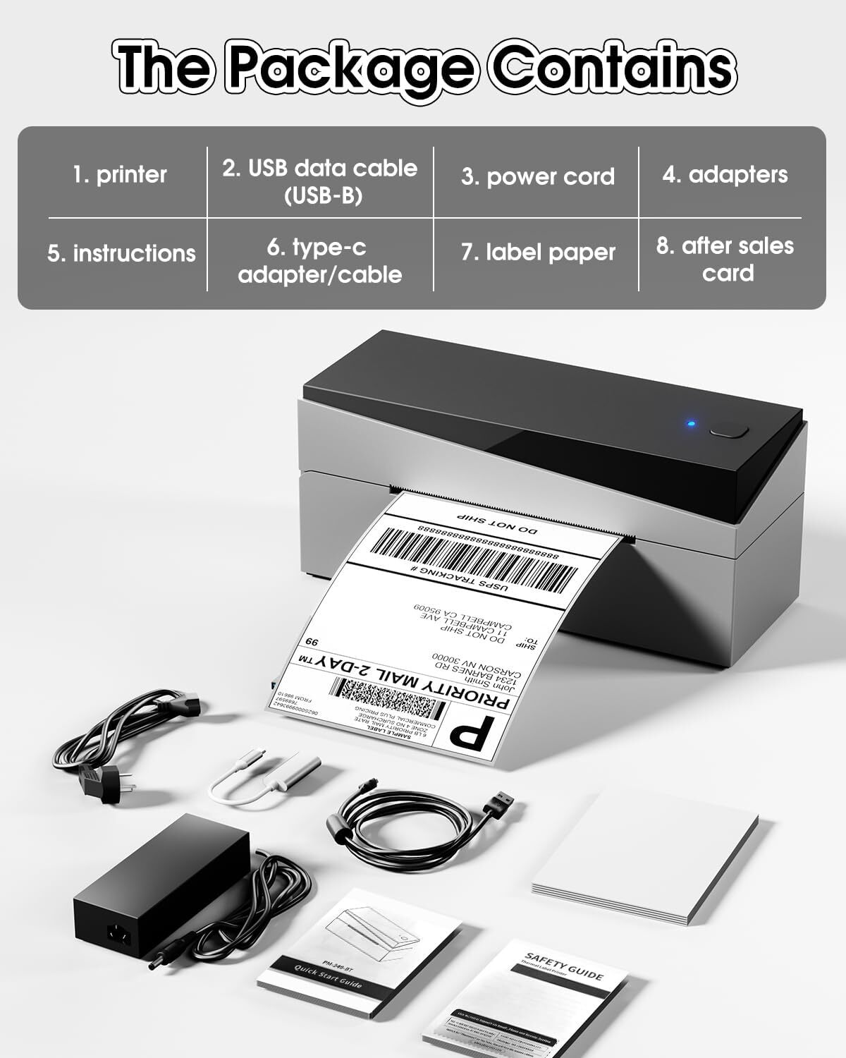 Phomemo PM-249BT Bluetooth Thermal Shipping Label Printer for USPS eBay Etsy
