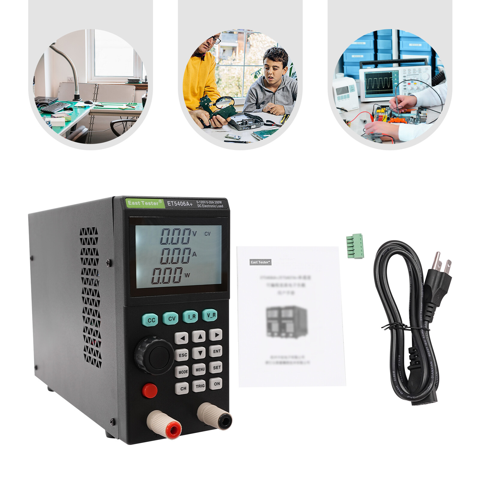 Electronic Load Tester, DC Load Testers, 0-120v 0-20A Battery Tester
