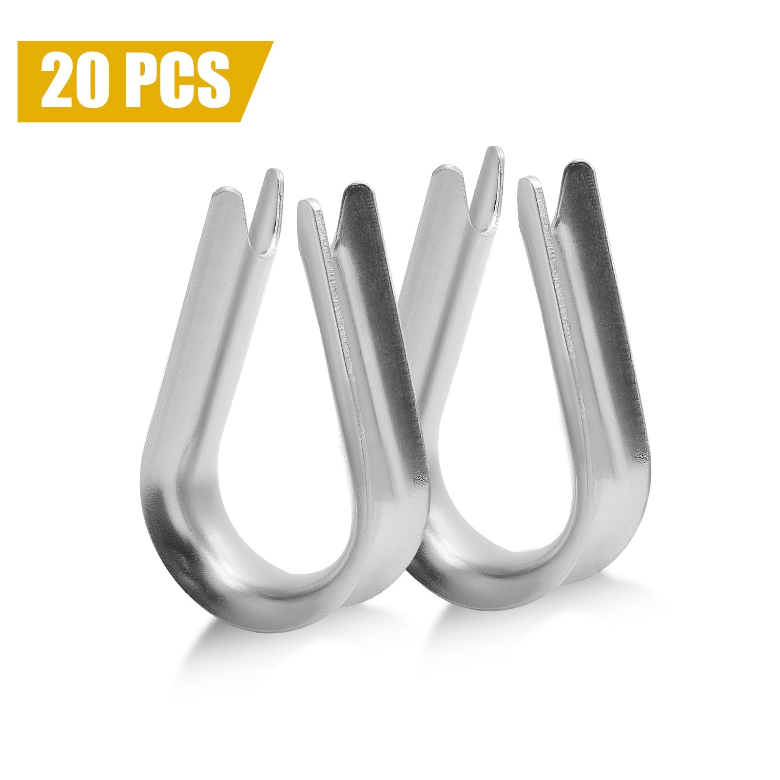 PHITUODA M6 Stainless Steel Thimble for 1/4″ Wire Rope Cable