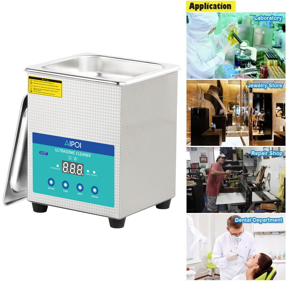AIPOI Digital Ultrasonic Cleaner Ultrasonic Cleaning Machine 2L Stainless Steel
