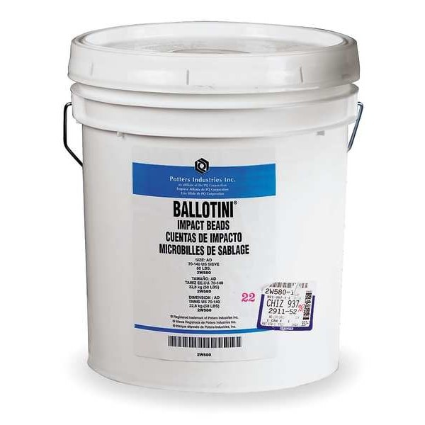 Ballotini Ad (70-140) Glass Beads Blast Media, Medium, 70 To 140 Mesh Size, 53