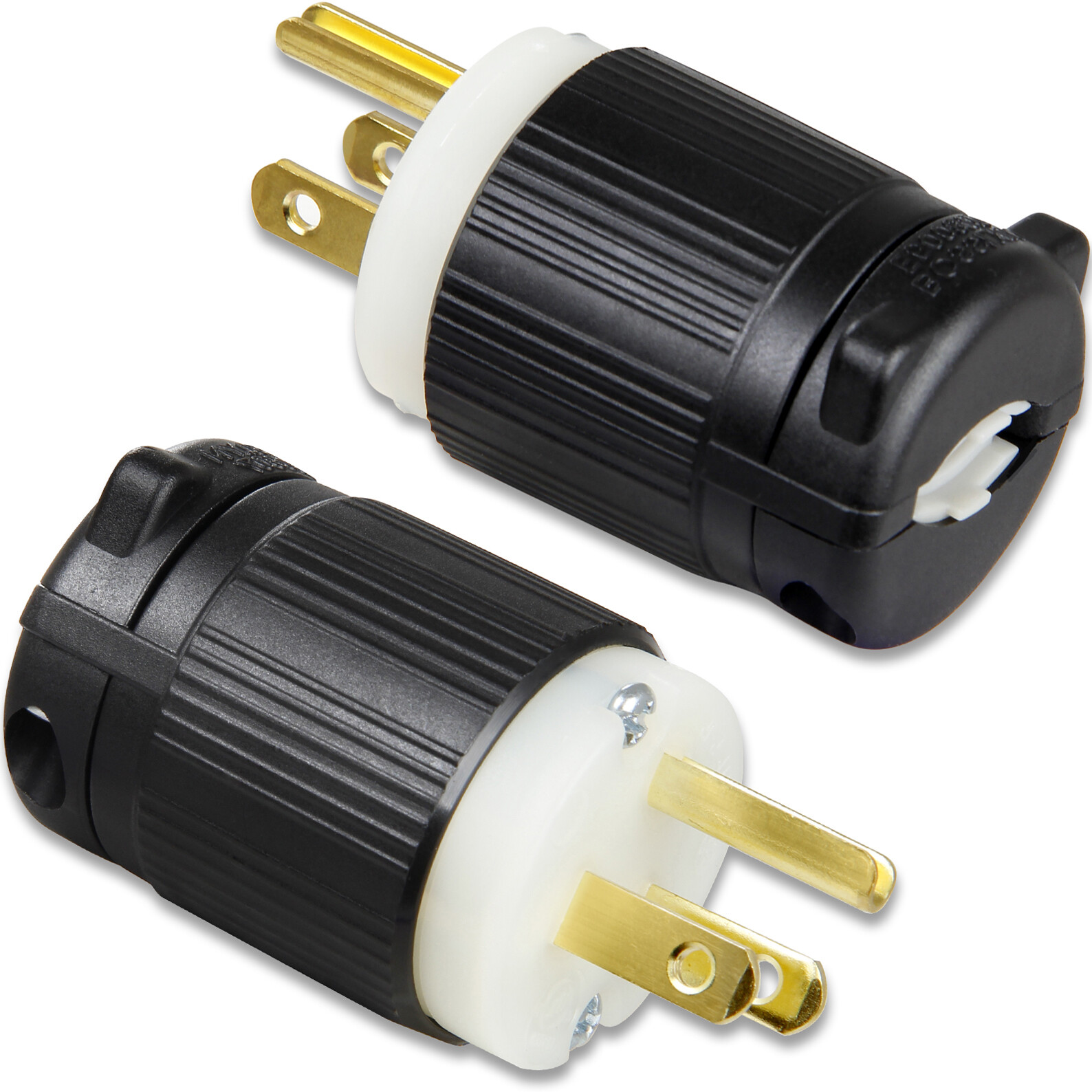 Straight Blade Plug NEMA 5-15P AC 15A 125V, 2 Pole, 3 Wire Male Connector 2 Pack
