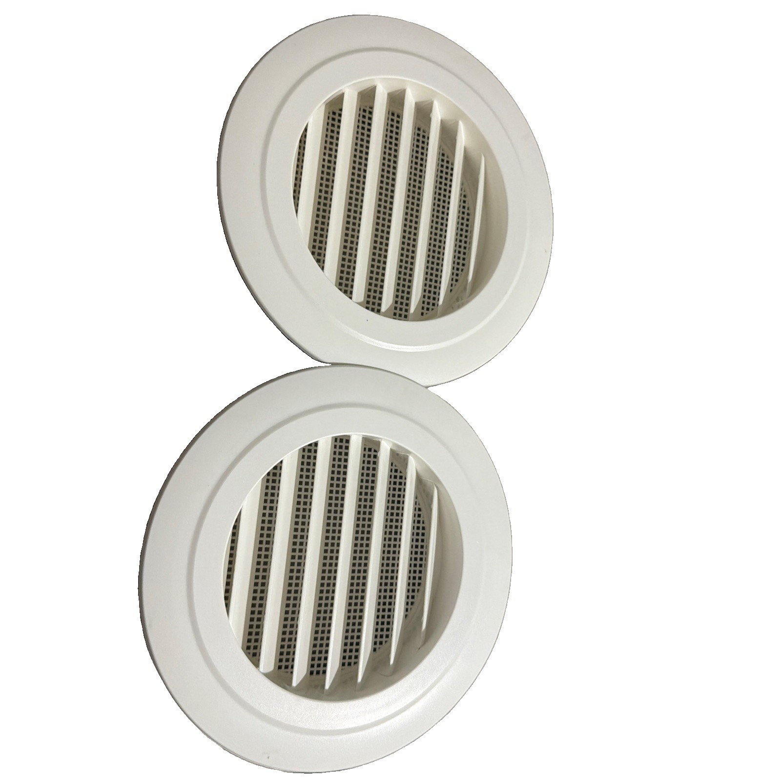 Hon&Guan 6 Inch Soffit Vent Cover Round ABS Louver with Screen Mesh (2-Pack)