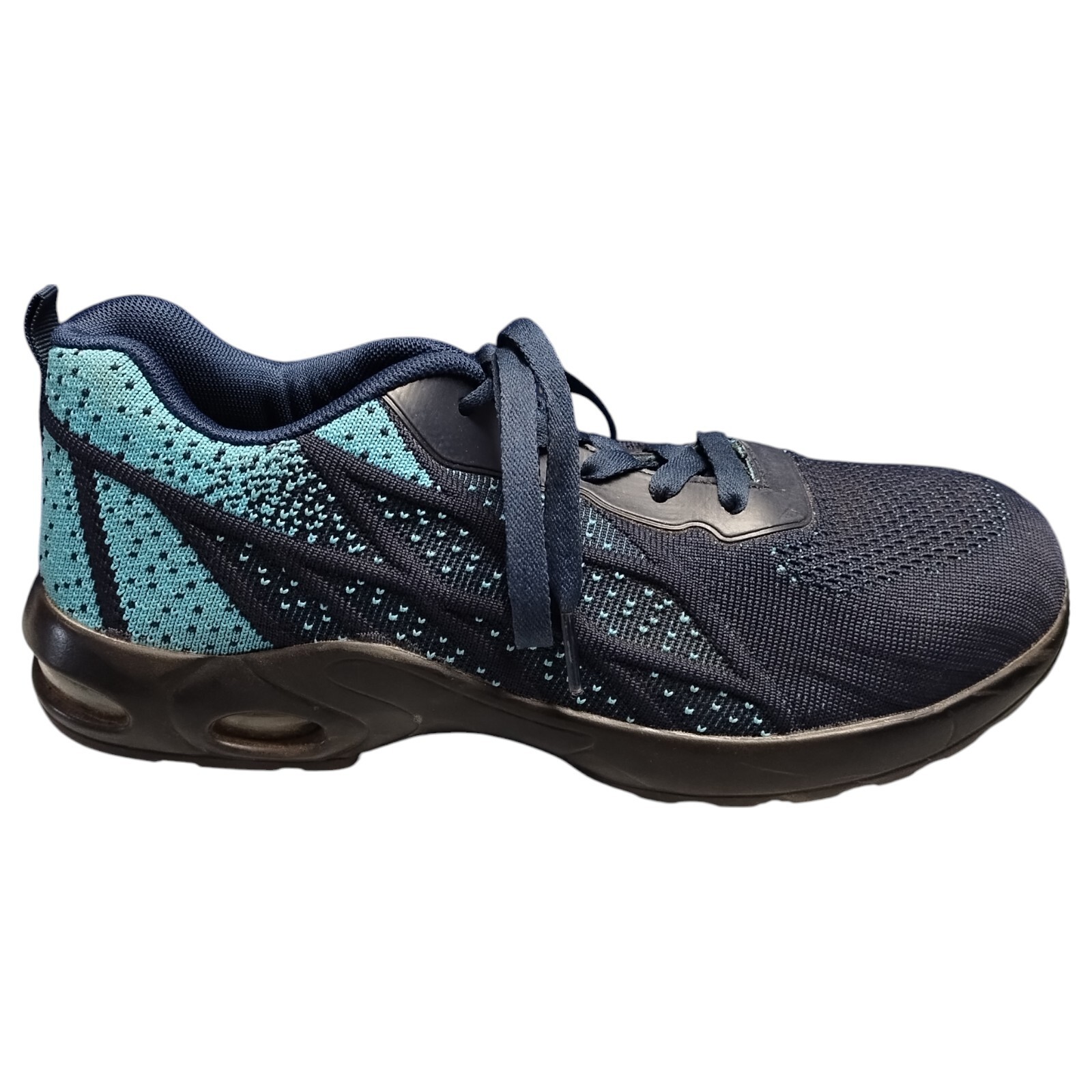 DYKHMILY Safety Work Shoes Womens 9 Navy Steel Toe Breathable Round Toe Lace Up