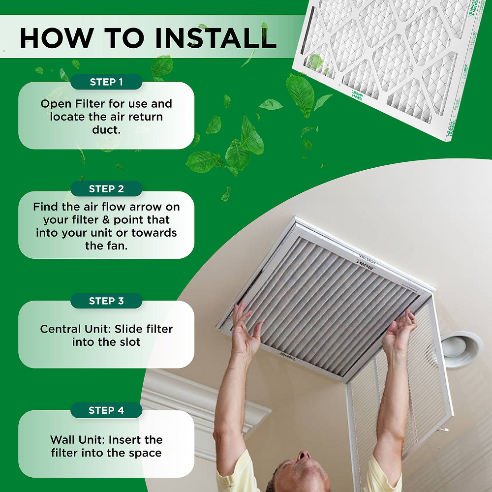 20X20X2 MERV 8 Pleated AC Furnace Air Filters. 12 Pack