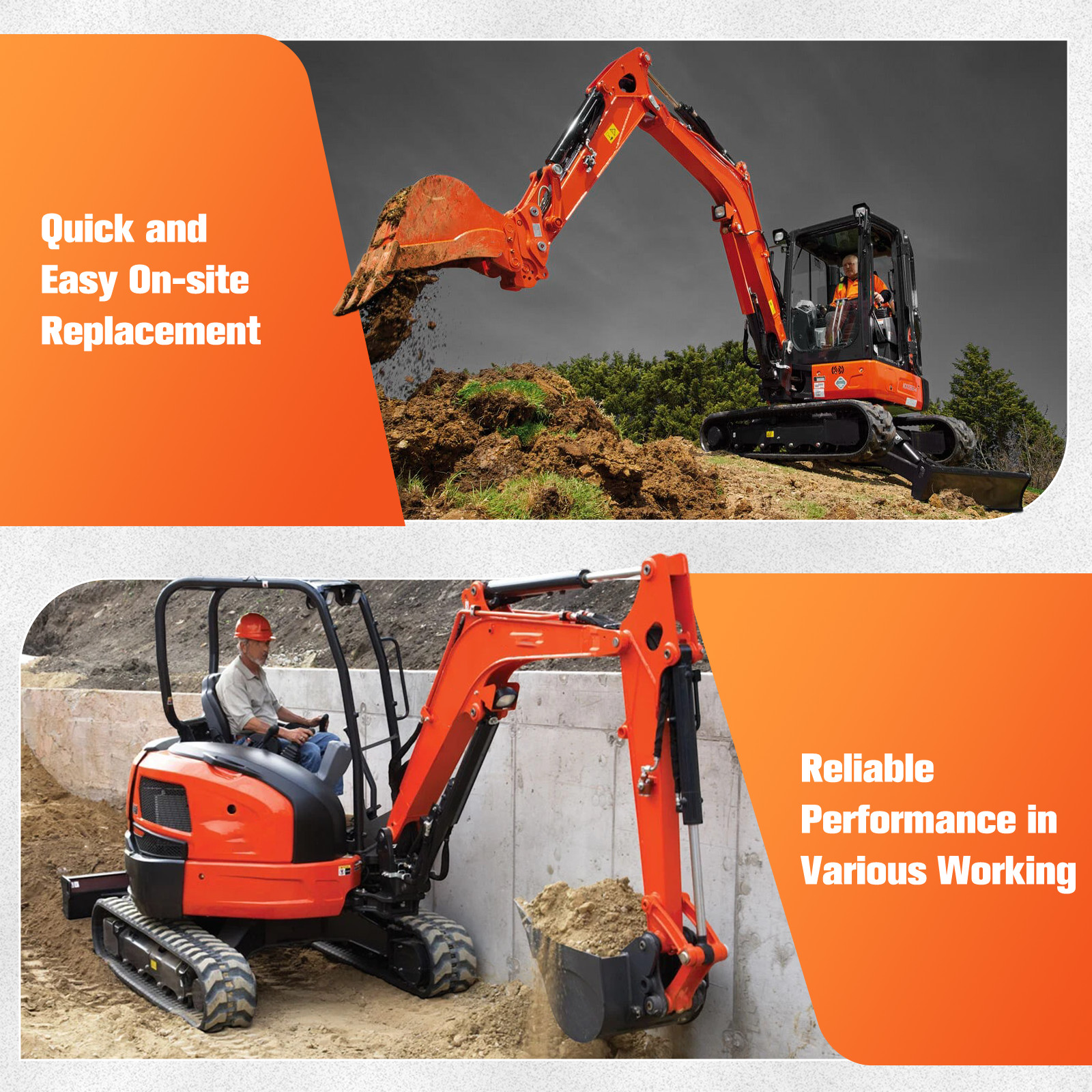 Quick Attach Excavator Bucket Ears for Kubota U35 KX71 KX91 KX121 KX040 KX033