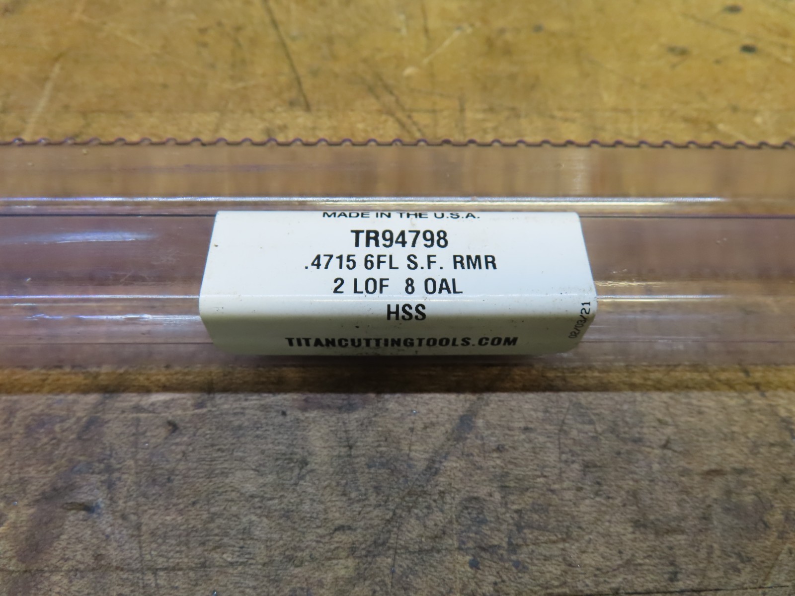 Titan USA .4715″ (12mm undersize .02mm) 6 flute HS chucking reamer